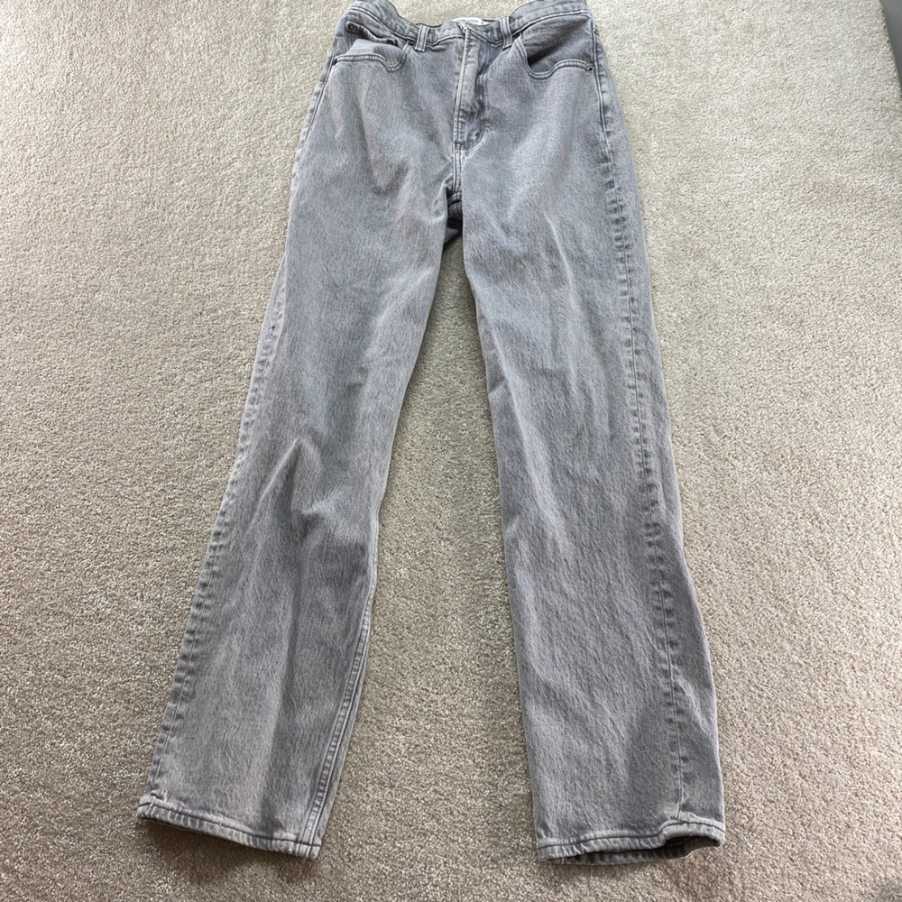 Abercrombie & Fitch The 90s Straight Jeans Womens 26/2R Grey Ultra High Rise